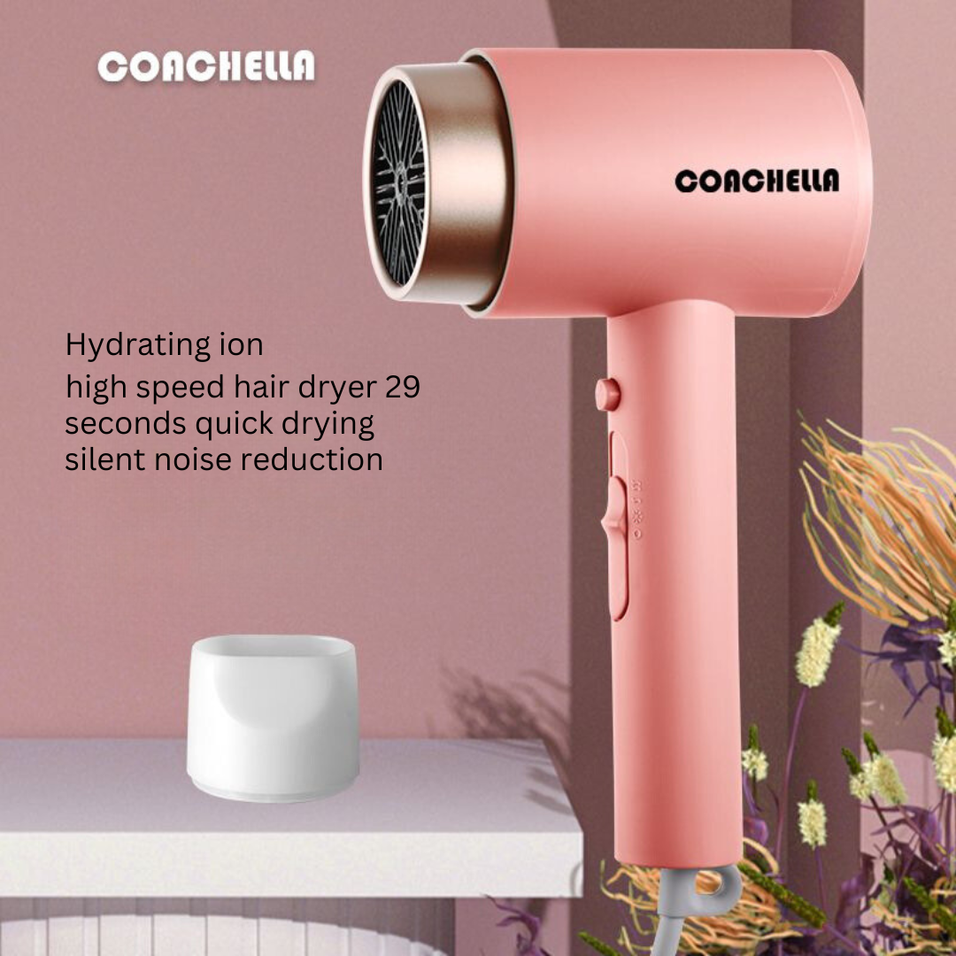 Authentic German 800W Hair Dryer - Fast Drying, Negative Ion Technology, Quiet & Hair Care for Dorm Use