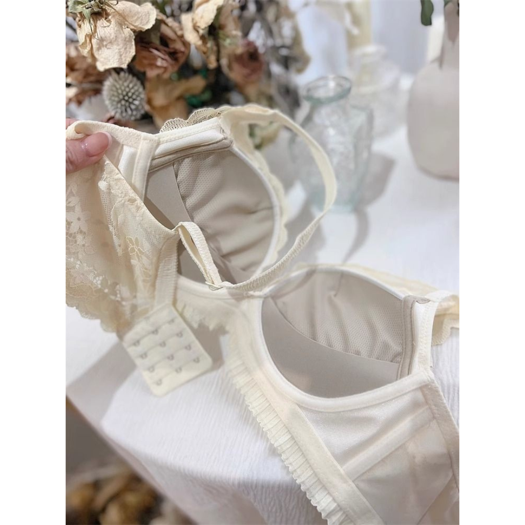 Bridal Lace Lingerie Set – French Style Wireless Bra