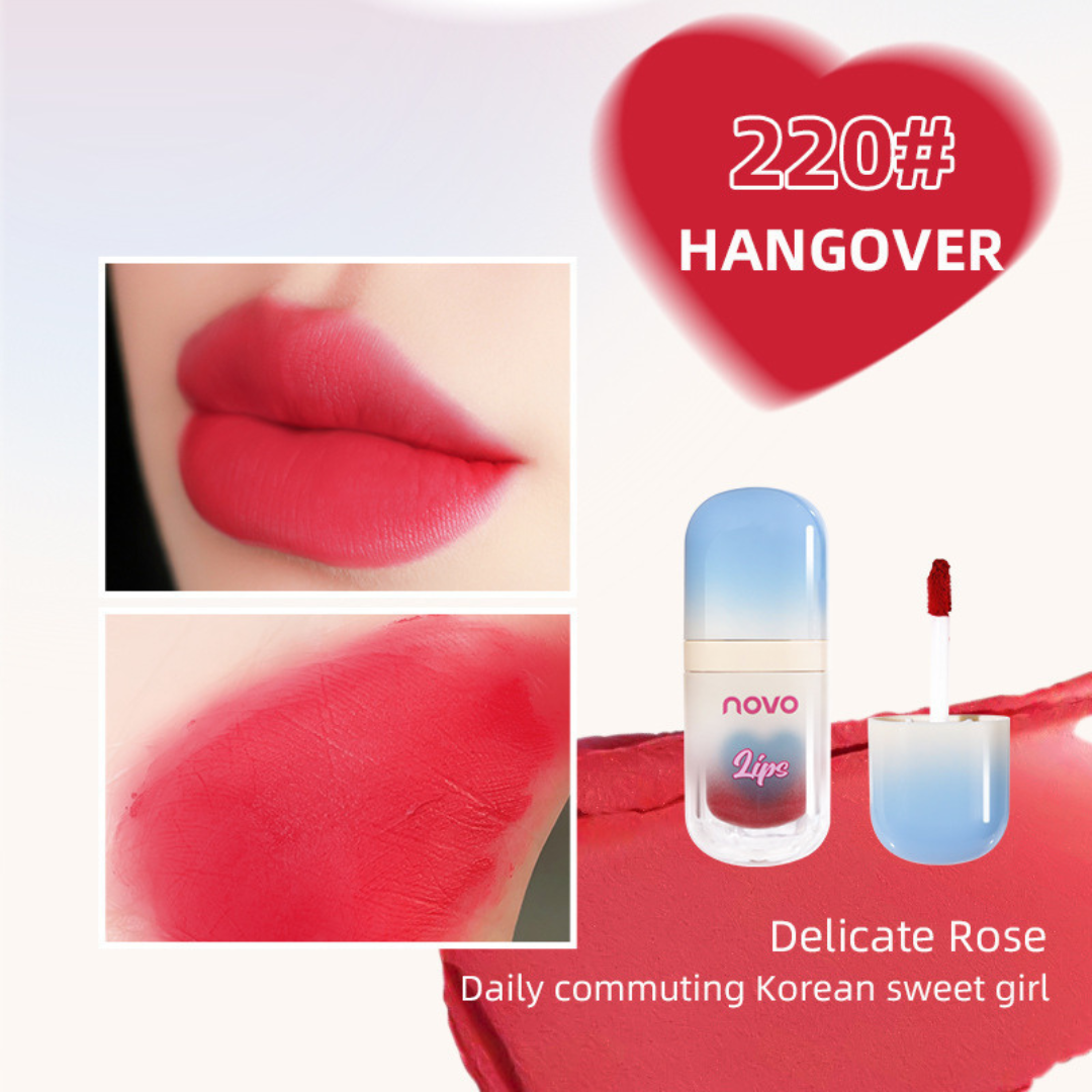 NOVO Velvet Mist Cotton Lip Mud – Soft Matte, Long-Lasting Lightweight Lip Color