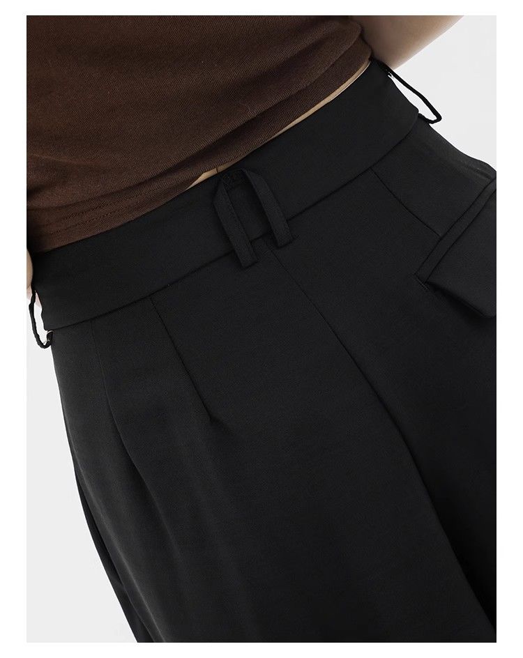 Women's Wide Leg Straight Trousers - High Waist Extra Long Dress Pants
