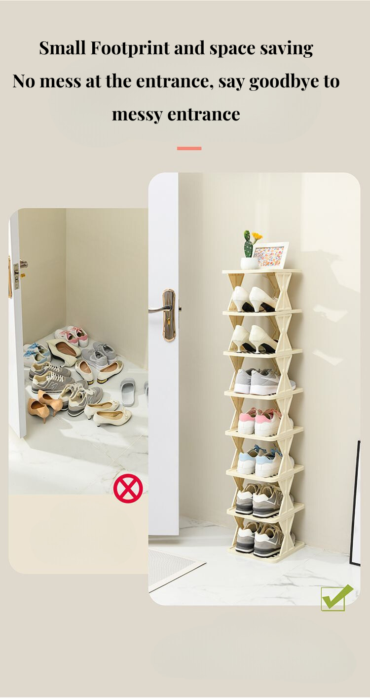 Simple Entryway Shoe Rack – 3-Tier Space-Saving Indoor Shoe Cabinet, Narrow Minimalist Storage Rack for Home and Dorm