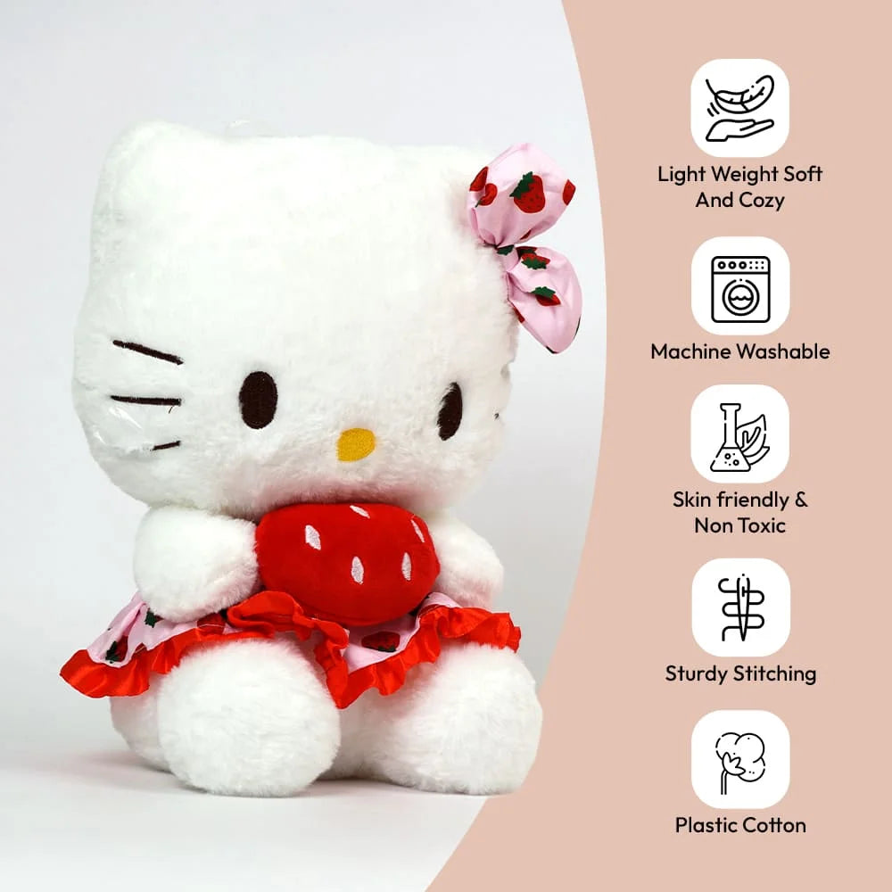 Hello Kitty Strawberry Plush Toy – Soft, Safe & Washable for Kids