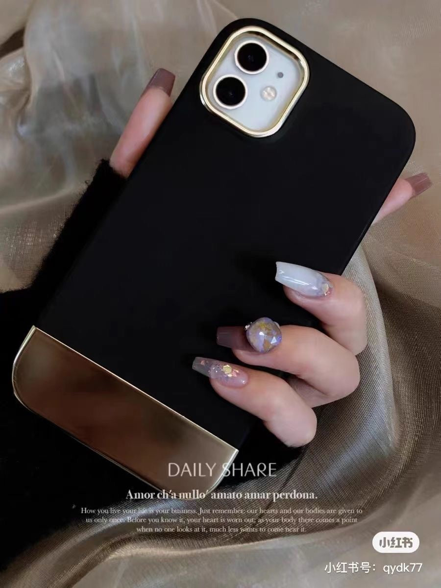 Black & Gold Silicone Shockproof iPhone Case for iPhone , Premium Soft Case