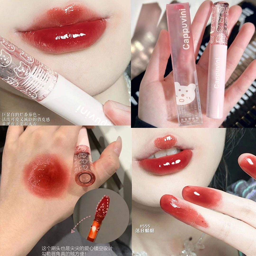 Bubble lip glaze water light glass lip gloss lipstick lasting and not fading lip gloss.