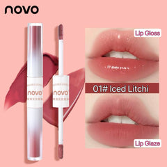 NOVO double-headed mirror lip gloss with matte  lip glaze