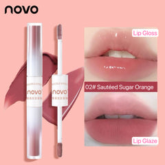 NOVO double-headed mirror lip gloss with matte  lip glaze