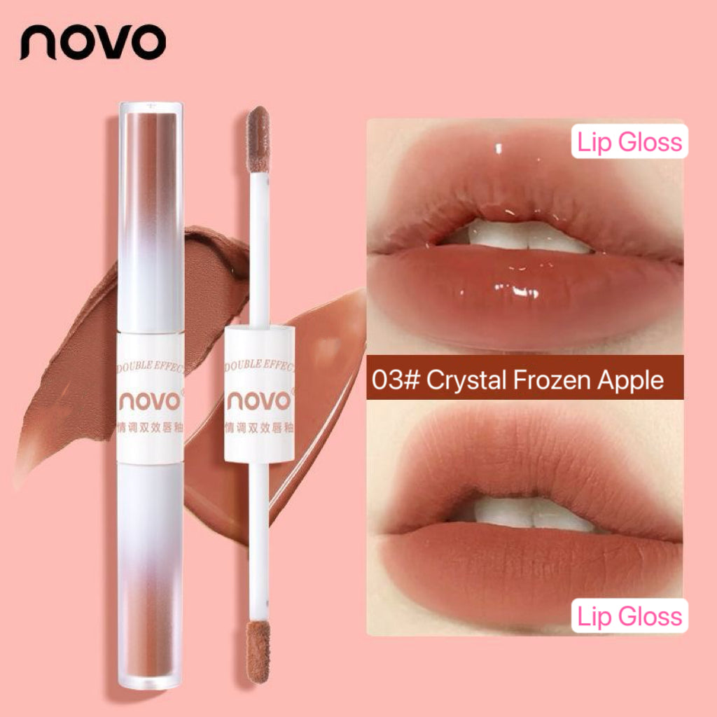 NOVO double-headed mirror lip gloss with matte  lip glaze
