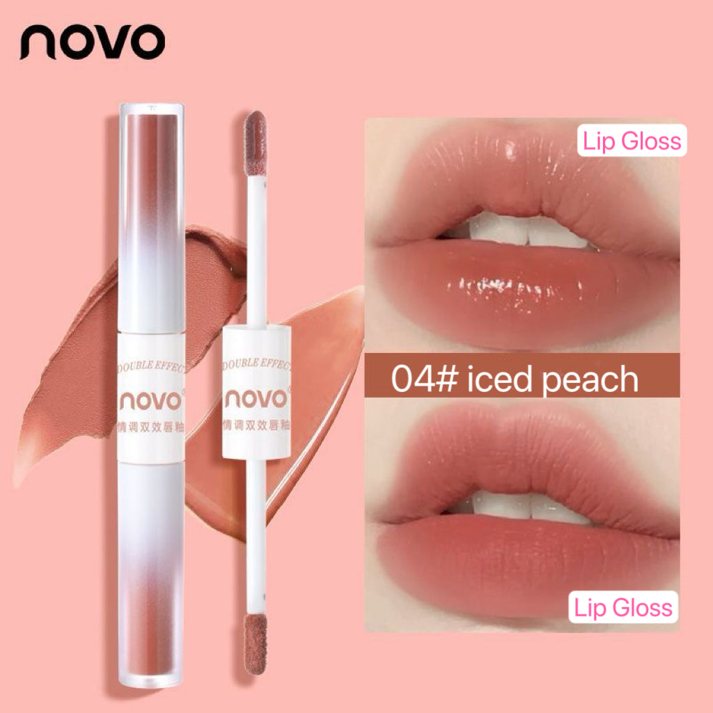 NOVO double-headed mirror lip gloss with matte  lip glaze