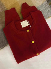 Red Vintage Soft Knit Cardigan for Women