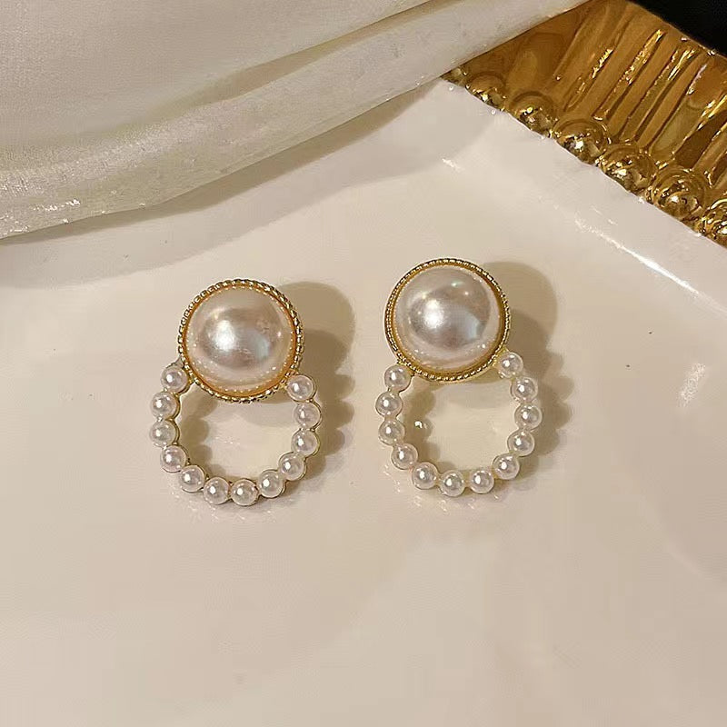 French retro pearl earrings new high-end earrings