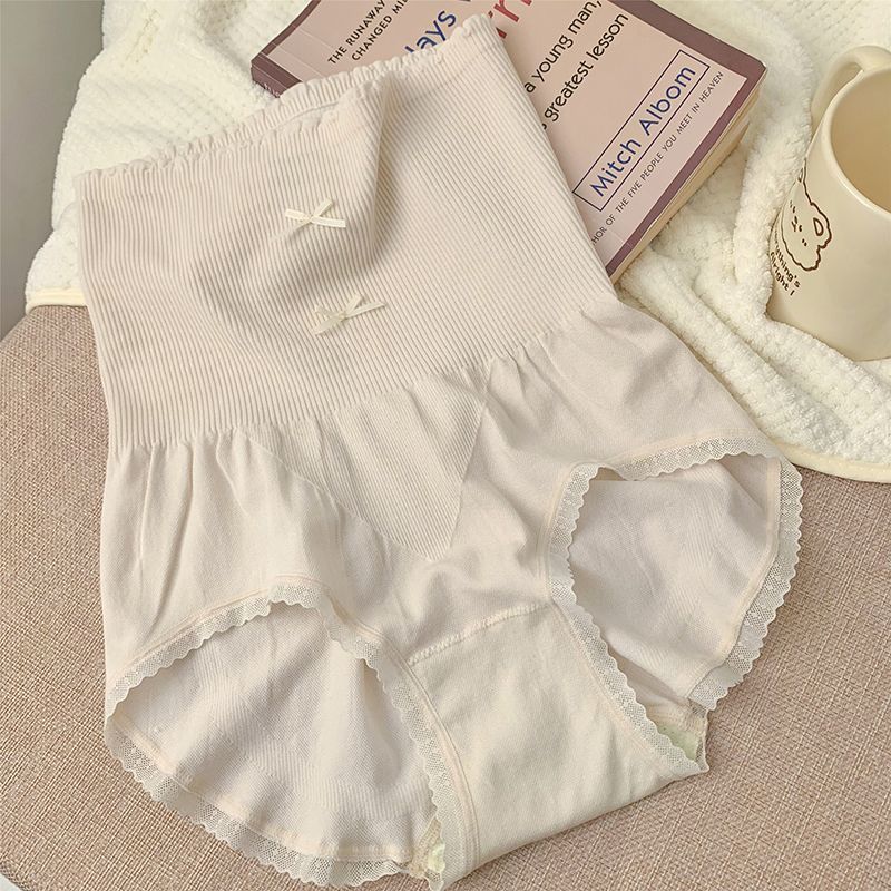 Modal High-Waist Lace-Trimmed Women’s Panties with Cotton Gusset