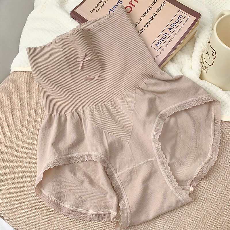 Modal High-Waist Lace-Trimmed Women’s Panties with Cotton Gusset