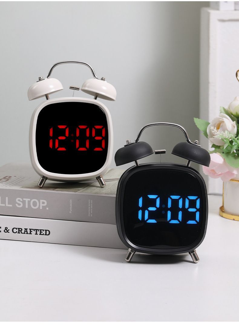 Creative Loud Metal Bell LED Alarm Clock for Heavy Sleepers