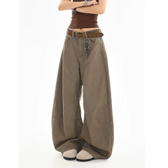 High-Waist Curved-Leg Clean Fit Casual Pants