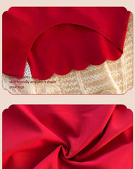 Red Seamless Push-Up Bridal Camisole Bra Set