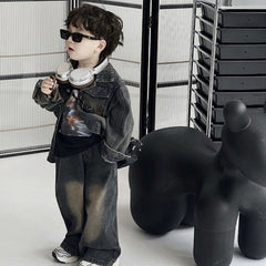Spring Autumn Boys & Girls Loose Jacket Outfit