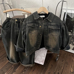 Spring Autumn Boys & Girls Loose Jacket Outfit