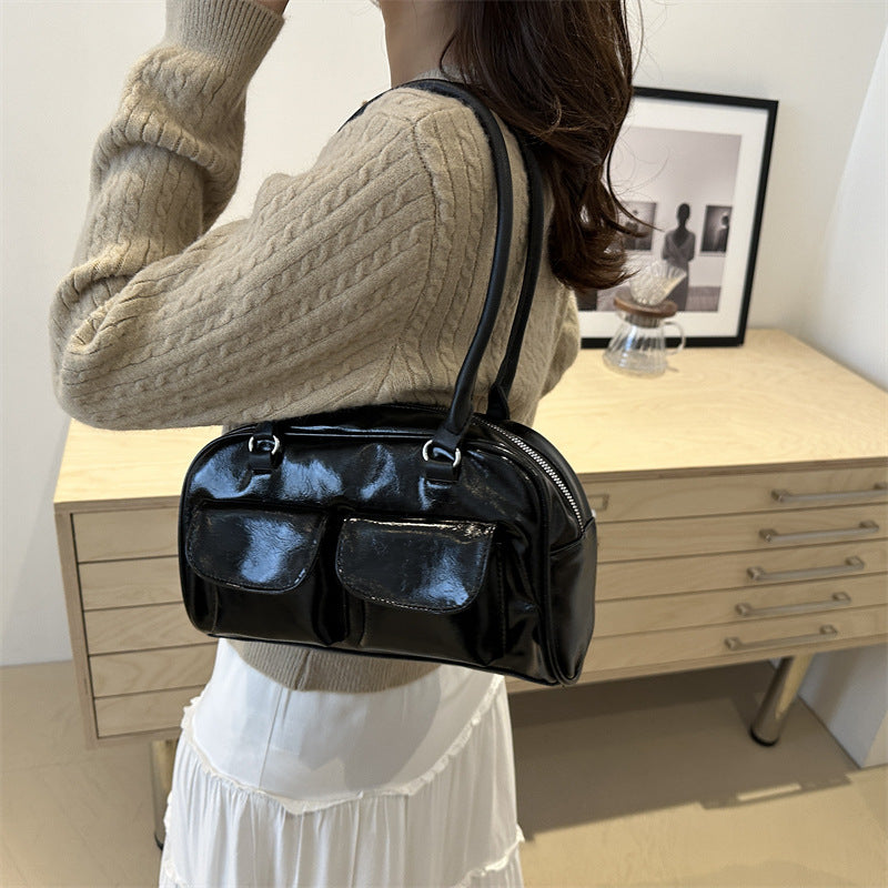 Retro niche underarm tote bag – large capacity shoulder purse