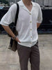 Men’s Ice Silk Knitted Short Sleeve T-Shirt Cardigan – Summer Lightweight Korean Style
