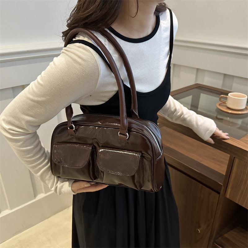 Retro niche underarm tote bag – large capacity shoulder purse