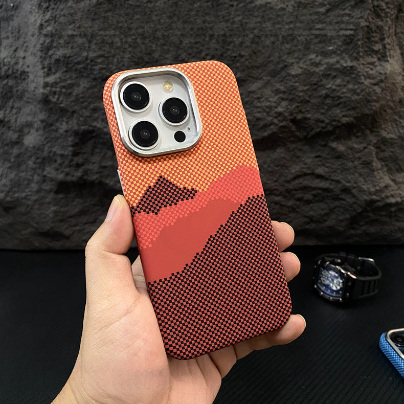 Magnetic Kevlar Texture Phone Case – Luminous Galaxy Design with Strong Magnetic Suction