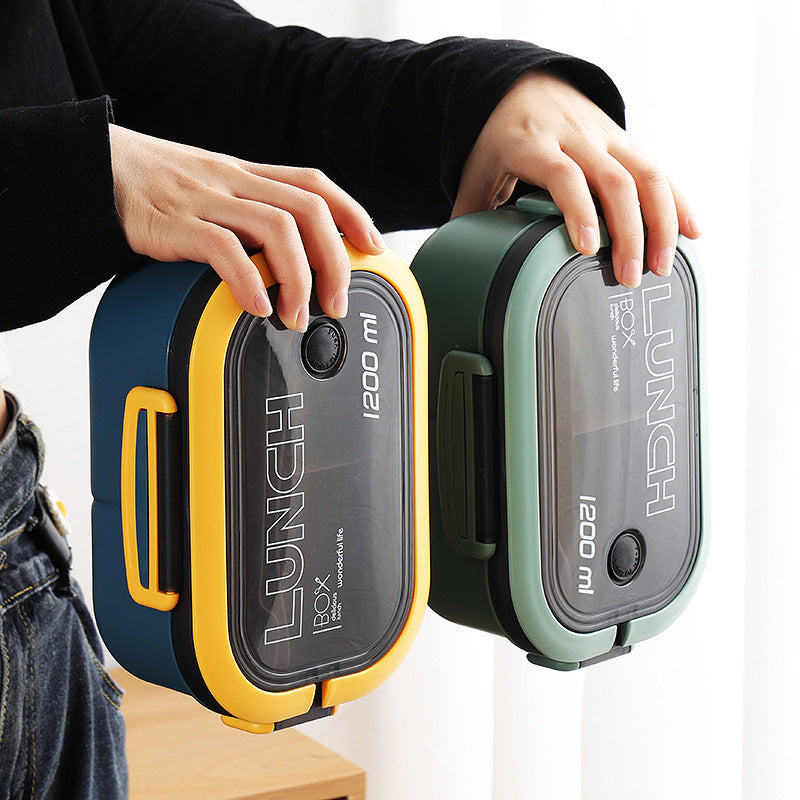 Double-Layer Bento Lunch Box – Microwaveable with Compartments | Office & Meal Prep Friendly