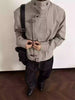 Vintage Distressed Stand Collar Air-Buckle Workwear Flight Jacket