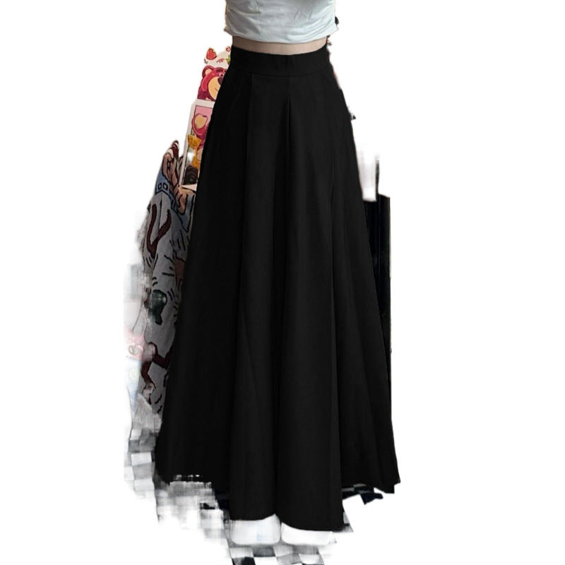 Vintage Coffee High-Waisted A-Line Skirt | Hepburn Style  Draped Suit Skirt