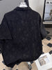 Unisex Lazy Style Jacquard Loose Short Sleeve Shirt