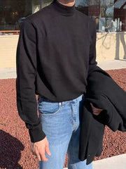 Men’s Mock Neck Solid Knit Sweater
