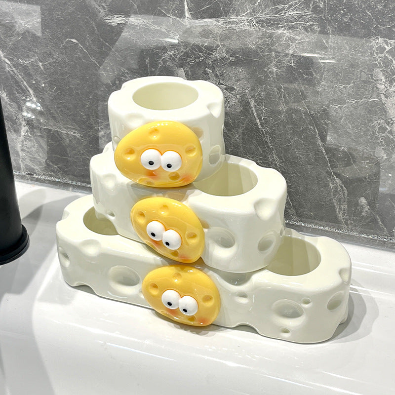 Bathroom Cream-Style Electric Toothbrush Holder – Punchless Toothpaste & Brush Storage Rack