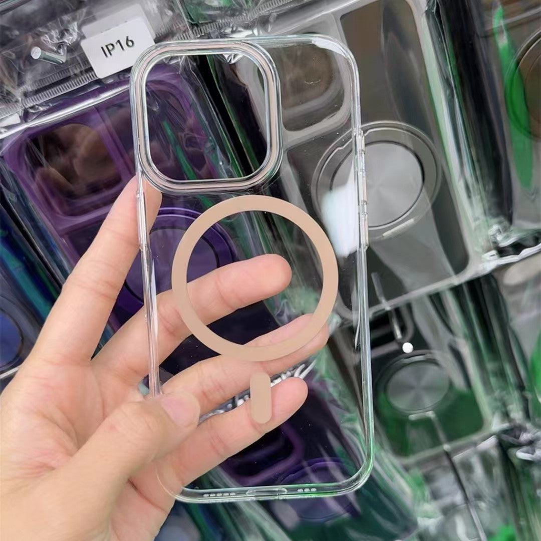 Clear Magnetic Phone Case – Anti-Yellowing Transparent Hard Cover with Strong Magnetic Alignment