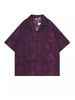 Vintage Purple Cuban Collar Short Sleeve Shirt – Unisex Loose Fit Summer Style