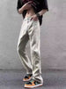 Men’s Vintage Yellow Mud Wash Loose Straight Denim Pants
