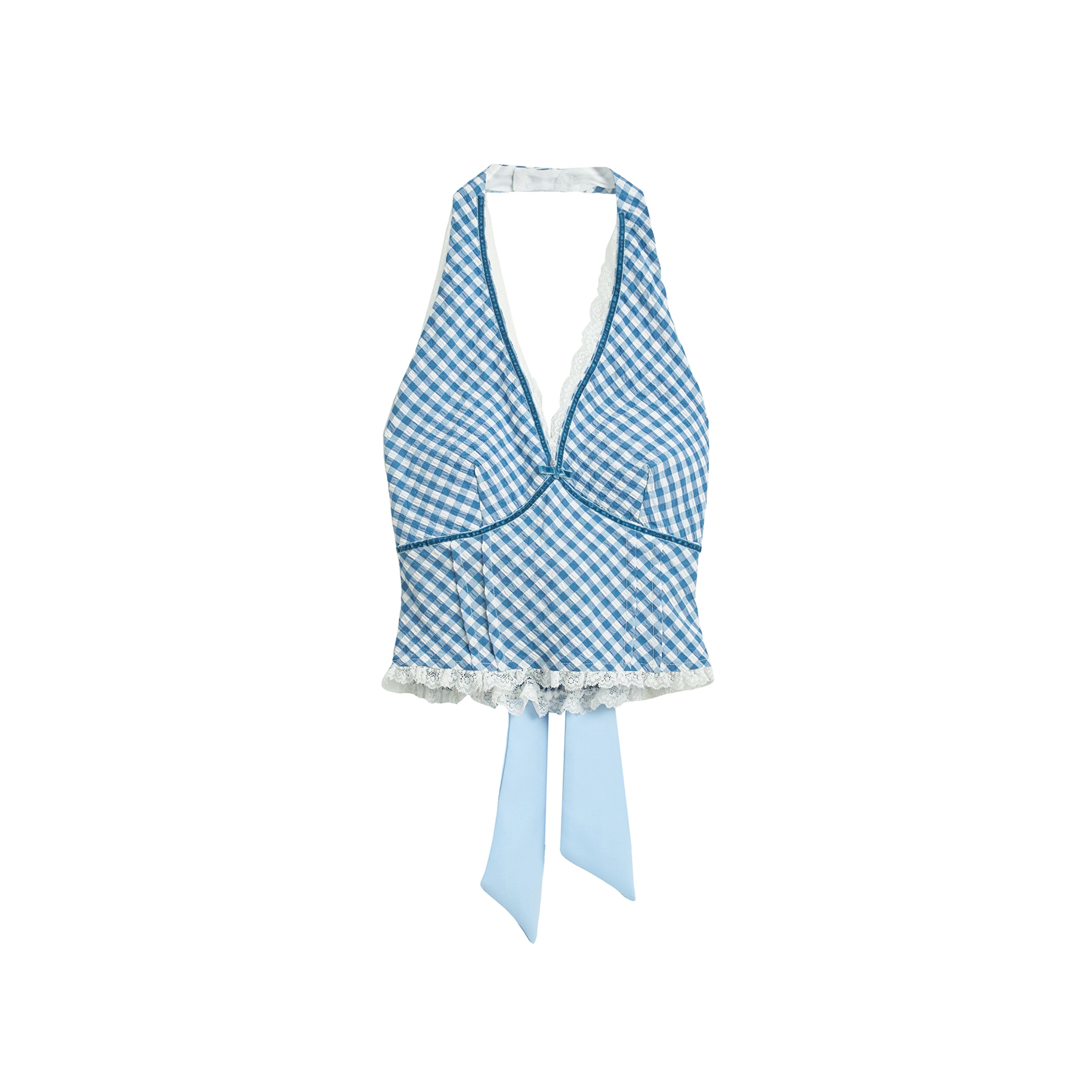Korean Style Lace V-Neck Halter Camisole – Elegant Sleeveless Crop Top