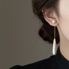 Textured Teardrop Faux Pearl Two-Way Stud Earrings