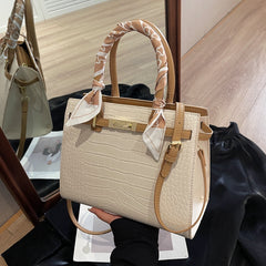 Genuine Leather Top-Handle Mom Handbag for Women