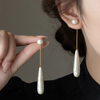 Textured Teardrop Faux Pearl Two-Way Stud Earrings