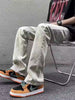 Men’s Vintage Yellow Mud Wash Loose Straight Denim Pants