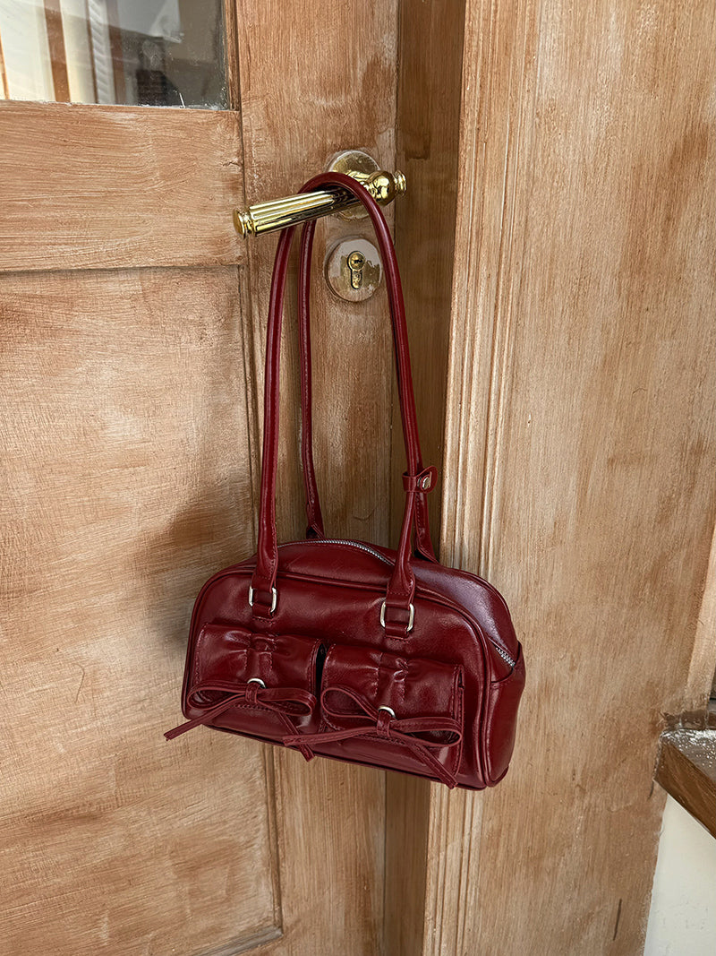 Cherry Gloss Bow Pocket Handbag