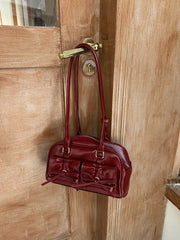 Cherry Gloss Bow Pocket Handbag