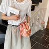 Satin Pearl Crossbody Handbag - Small Tote, Chanel Style Bucket Bag for Women