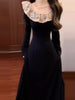 Women’s Elegant Black Knit Maxi Dress