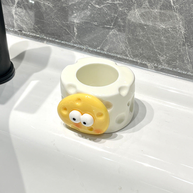 Bathroom Cream-Style Electric Toothbrush Holder – Punchless Toothpaste & Brush Storage Rack