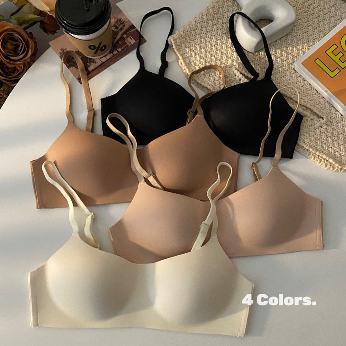 Seamless Wireless Bra for Women – Thin, Side-Support, No Steel Ring, Anti-Sag Small Cup Bra