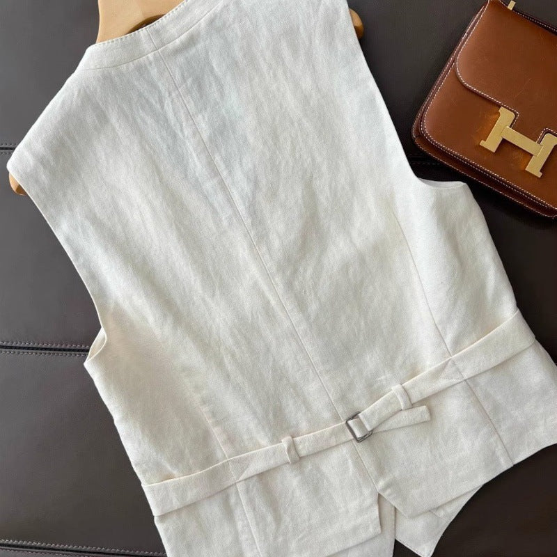 Korean Style Two-Piece Set – Sleeveless Vest and Wide-Leg Pants