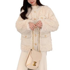 Faux Fur Winter Coat for Women | Luxury Thick Coat with Soft Rabbit-Style Collar