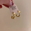 Irregular Gold Minimalist Hoop Stud Earrings