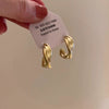 Irregular Gold Minimalist Hoop Stud Earrings