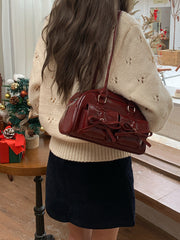 Cherry Gloss Bow Pocket Handbag